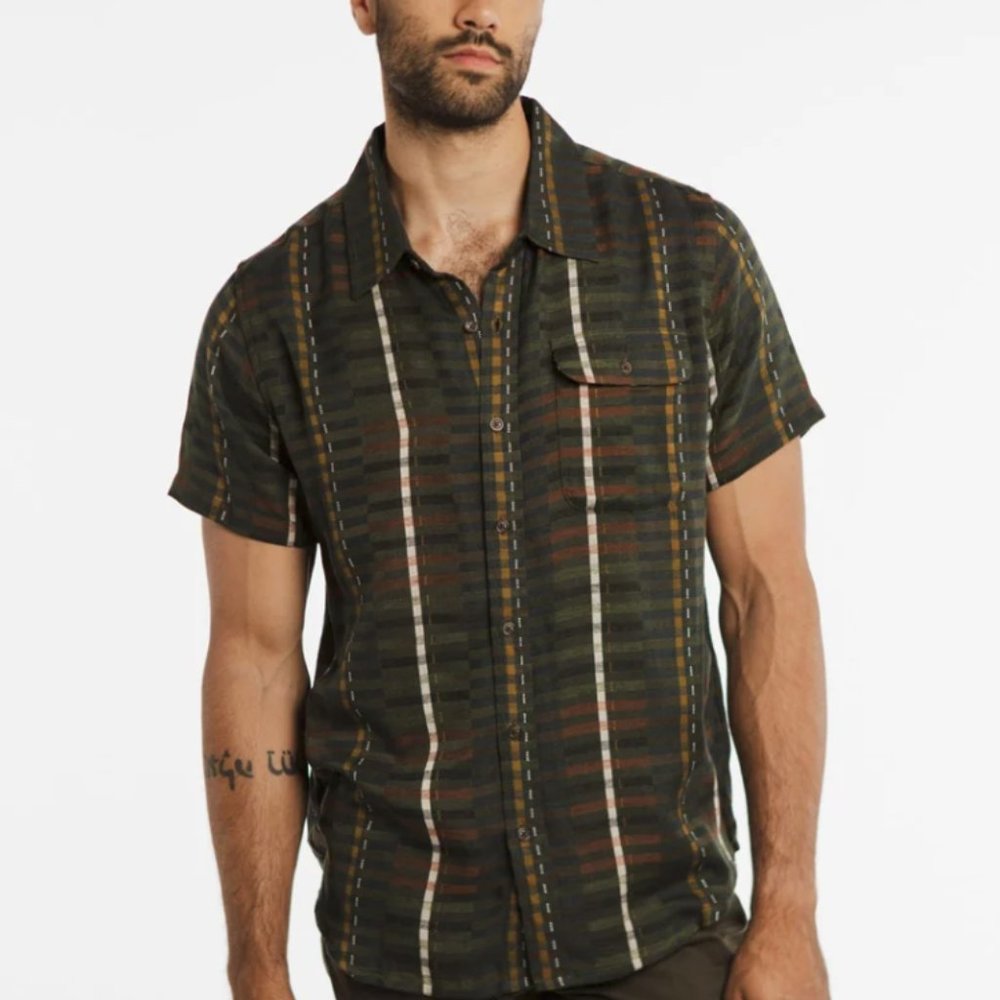 Bridge & Burn Olive Multi Stripe Shirt